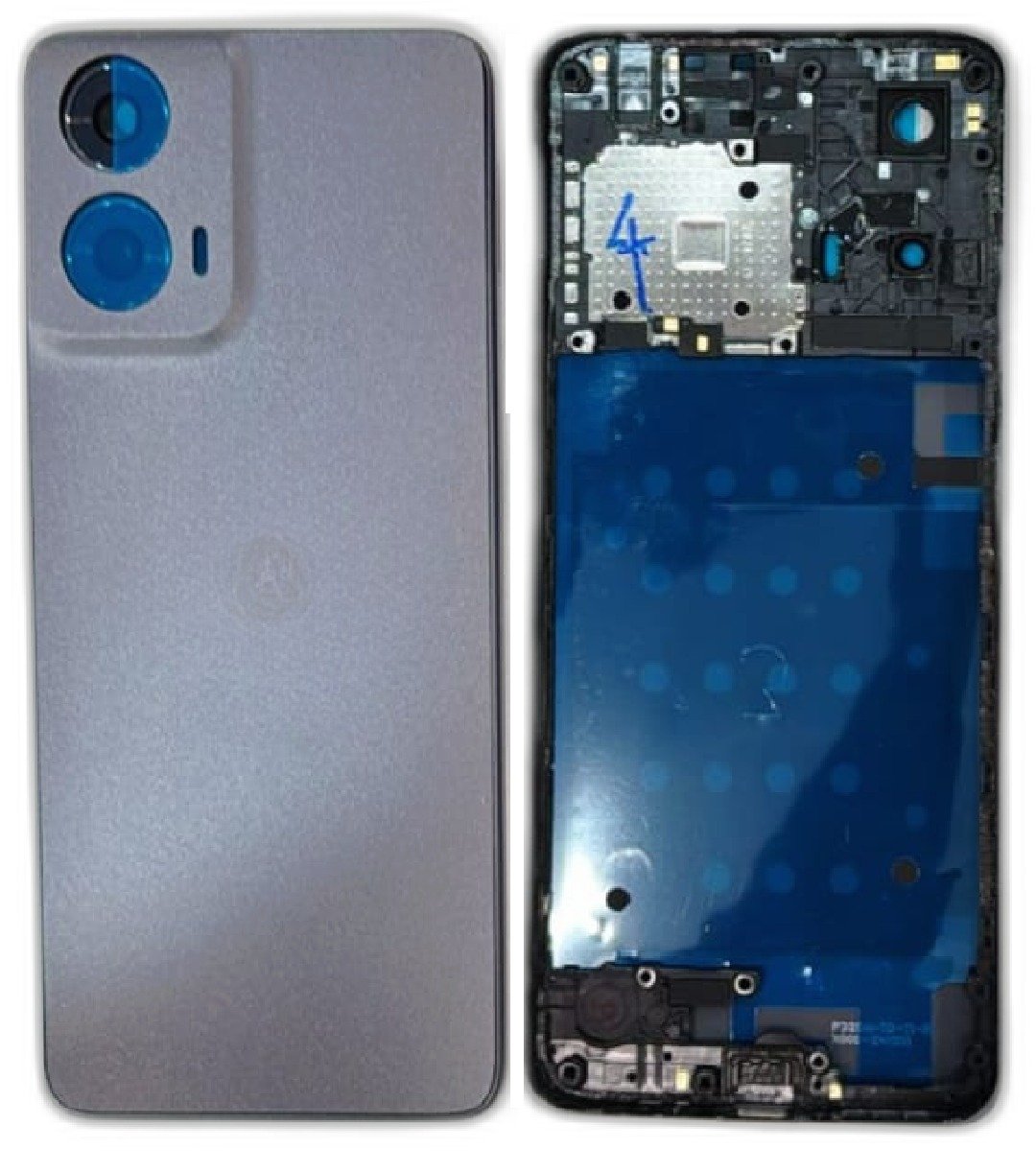 Motorola G24 5G Full Body Housing Replacement Back Frame Middle Chassis with Side Keys – Black, Grey, Silver, Pink & Gold Color: GREY